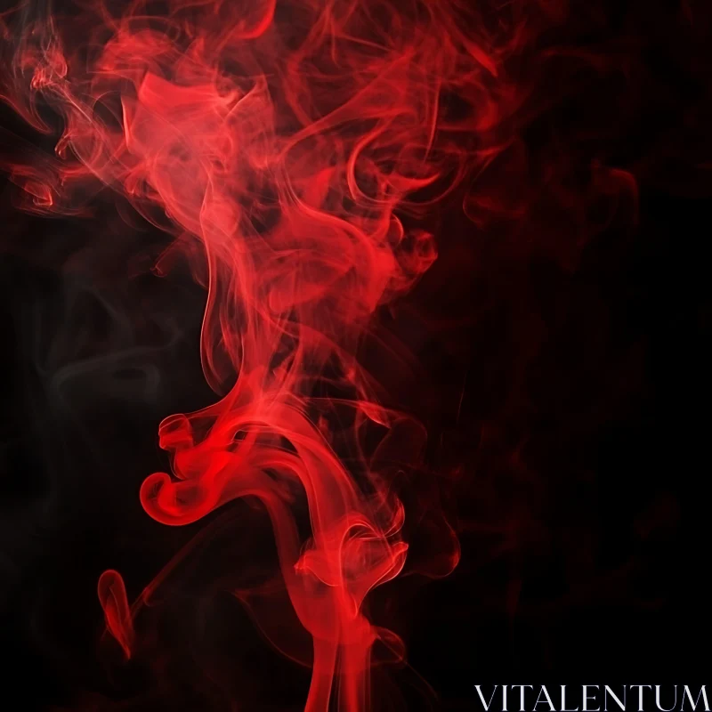 Ethereal Red Smoke Patterns AI Image