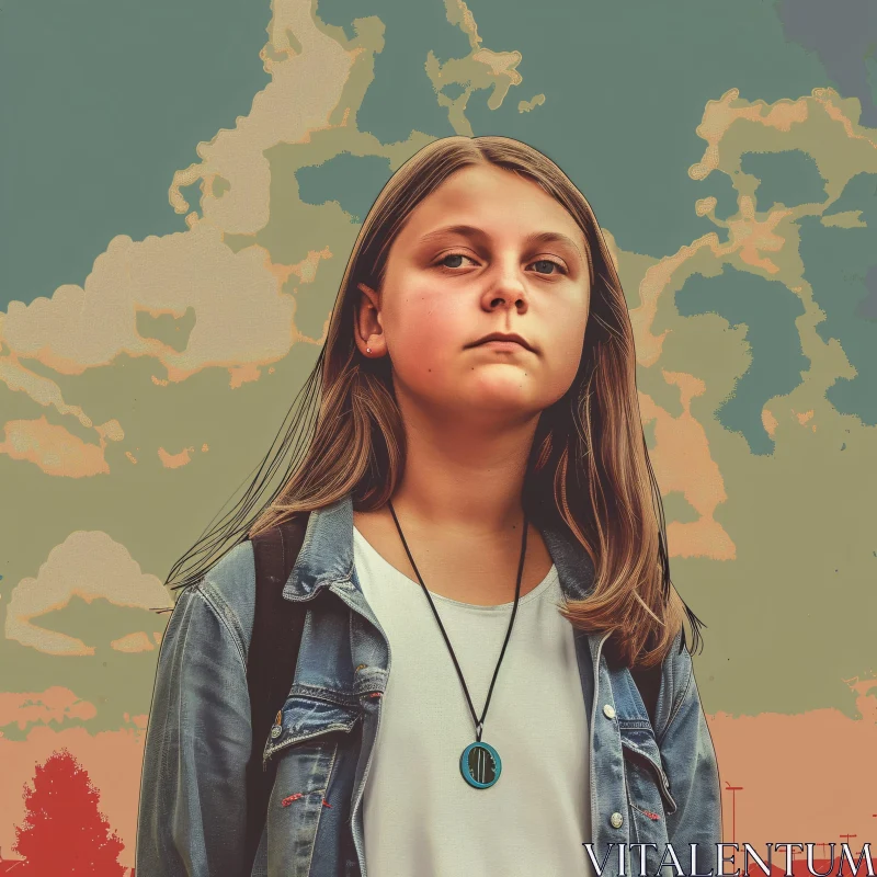 AI ART Greta Thunberg Stylish Portrait