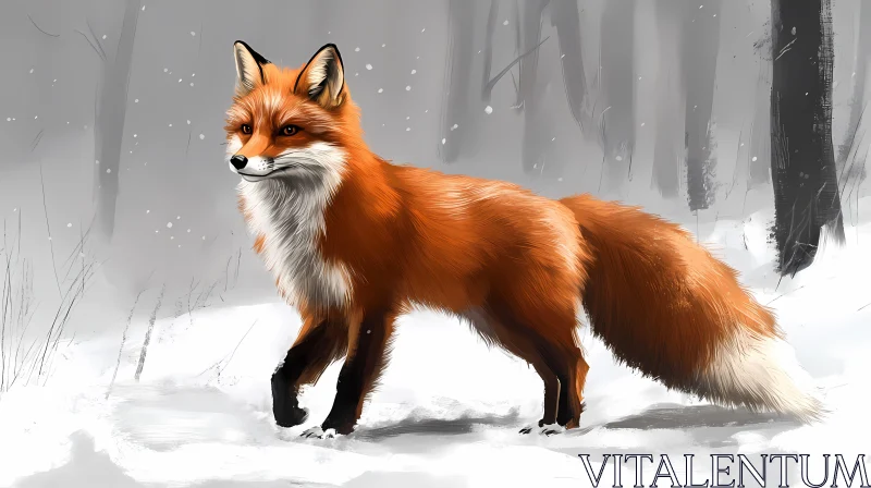 Winter Fox AI Image