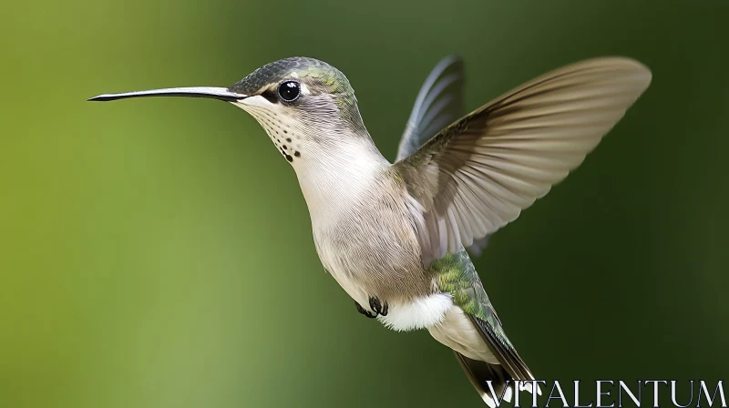 Delicate Hummingbird Portrait AI Image