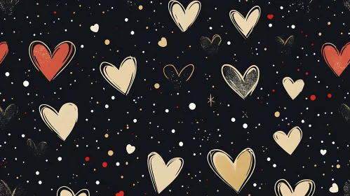 Hearts on Dark Background