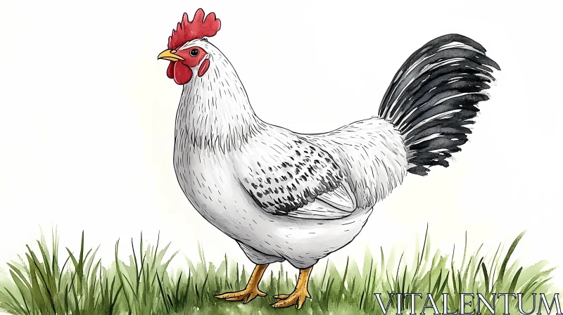 Illustration of Majestic Rooster AI Image