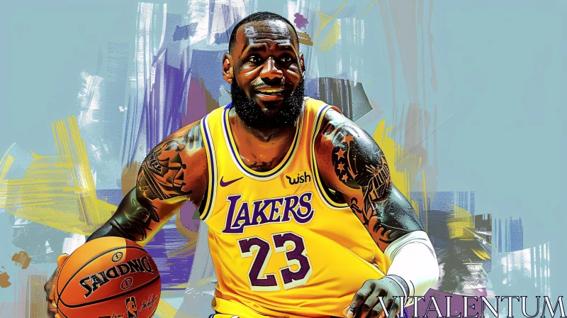 LeBron James Basketball Art AI Image