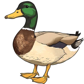 Cartoon Mallard Duck Detailed Image