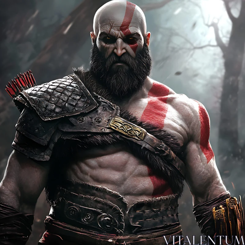 Kratos: The Warrior's Stance AI Image