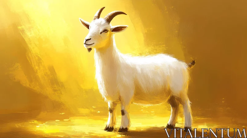 Golden Goat Elegance AI Image