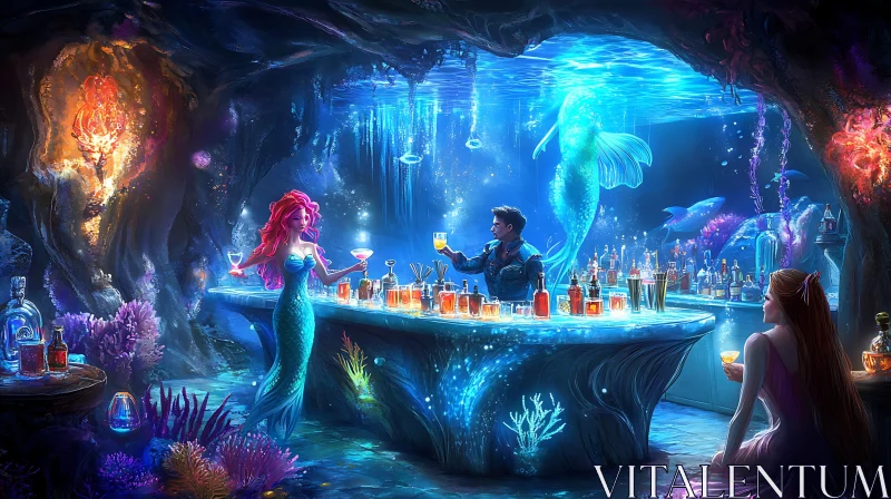 Subaquatic Mermaid Cocktail Lounge AI Image