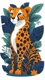 Cheetah Art amidst Jungle Leaves