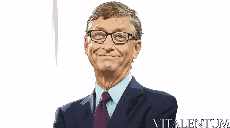 AI ART Stylized Portrait of Bill Gates