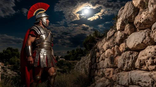 Roman Soldier Under the Moonlight