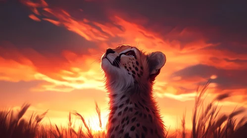 Cheetah Gaze at Sunset