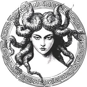 Serpentine Portrait of the Gorgon Medusa