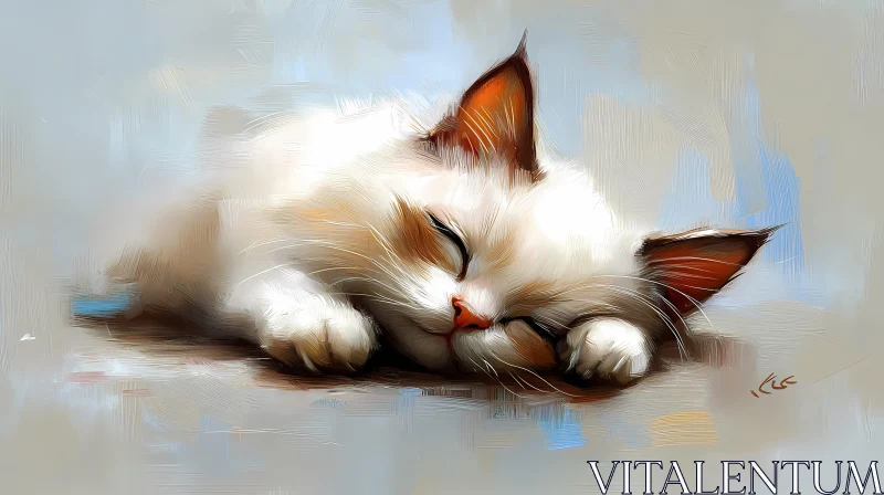 Peaceful Feline Art AI Image