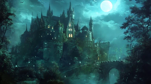 Gothic Castle at Night