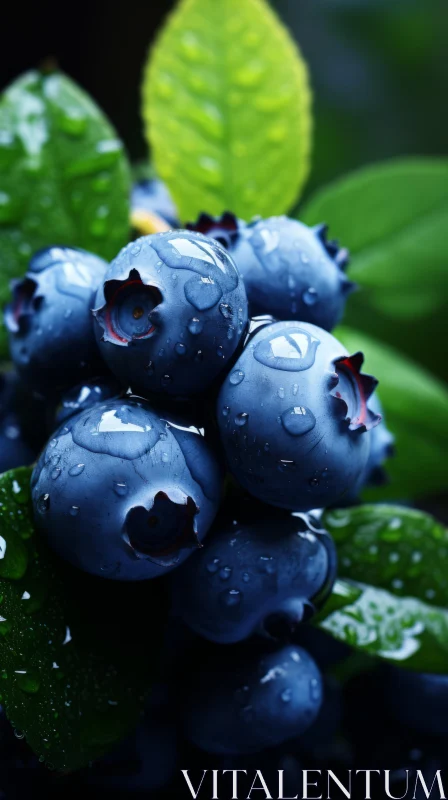 Blueberries in Nature - Detail-oriented and Environmentally Conscious Imagery AI Image