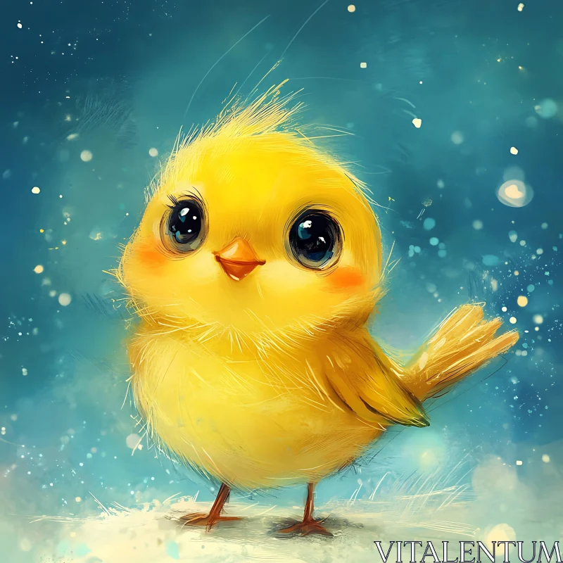 Charming Baby Bird Art AI Image