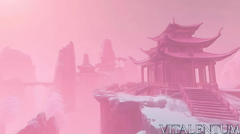 AI ART Ethereal Pagoda Landscape