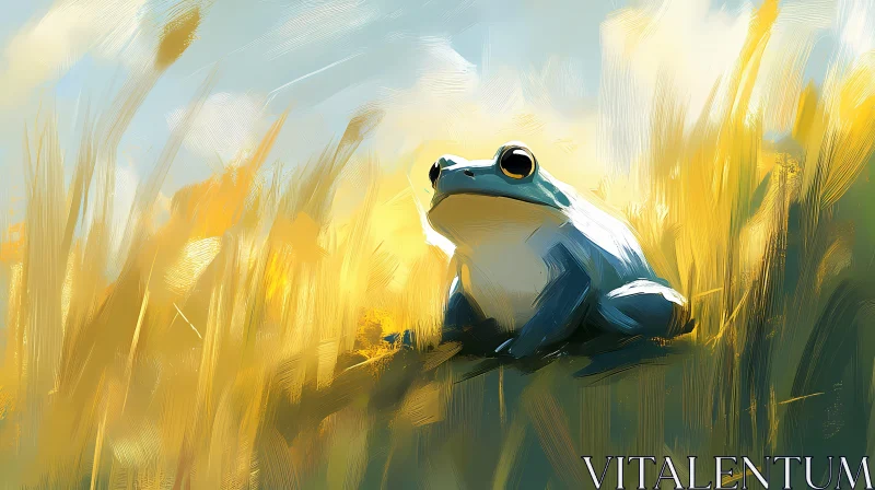 Artistic Frog in Nature AI Image