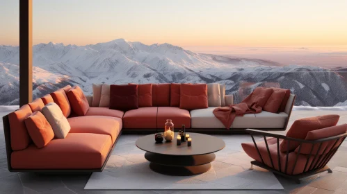 Luxurious Mountain View with Stylish Outdoor Furniture