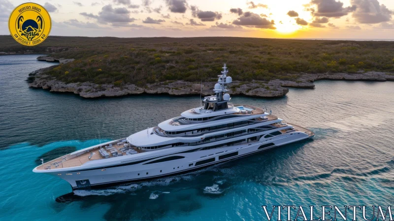 Luxury Yacht Voyage in the Caribbean: A Stunning Visual Experience AI Image