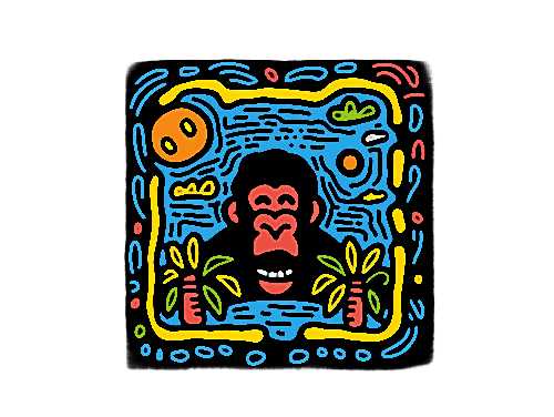 Monkey Jungle T-Shirt Design - Tropical and Playful POD Design