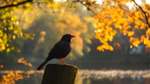 Bird in Autumn Sunlight
