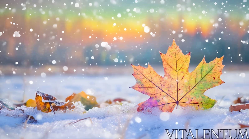 Transition from Autumn to Winter AI Image