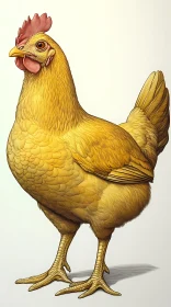 Portrait of a Golden Chicken