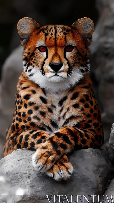 Regal Cheetah Portrait AI Image