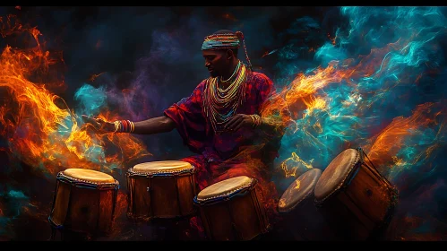 African Drummer's Passionate Performance Art