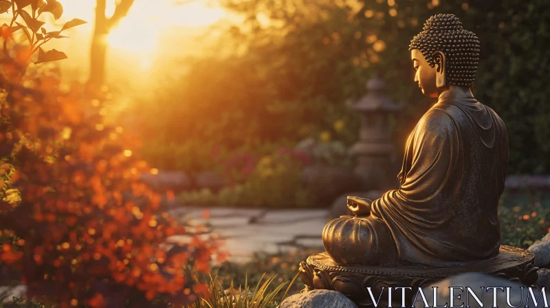 Zen Garden Buddha Meditation AI Image