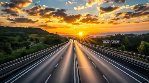 Sunset Over the Highway
