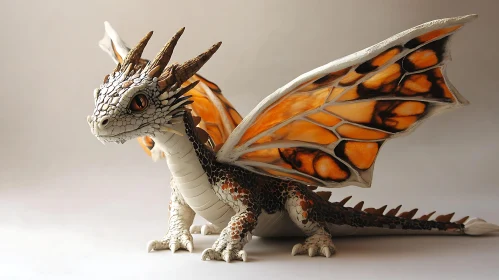 Fantasy Dragon Sculpture with Detailed Scales