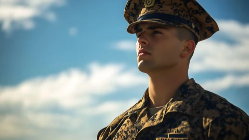 Man in Military Uniform