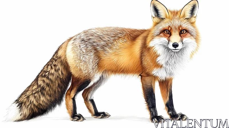 Graceful Fox Sketch AI Image