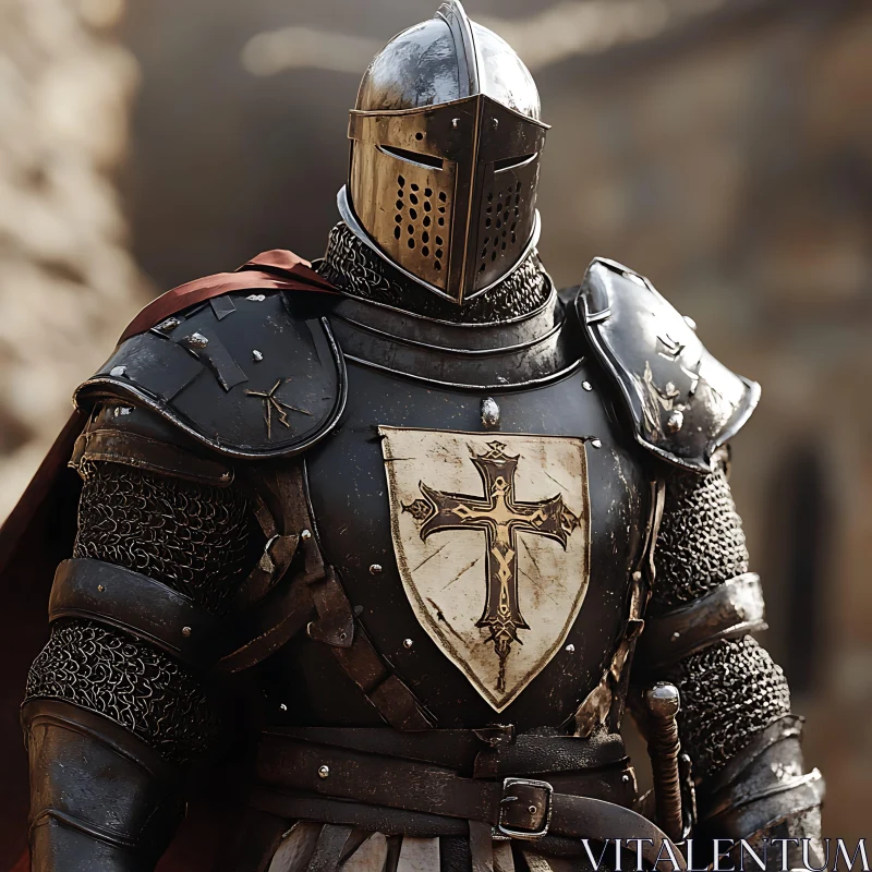 AI ART Medieval Knight Ready for Battle