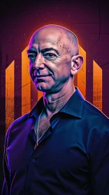 Jeff Bezos Modern Digital Portrait