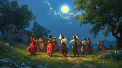 People Dancing Under the Moonlight