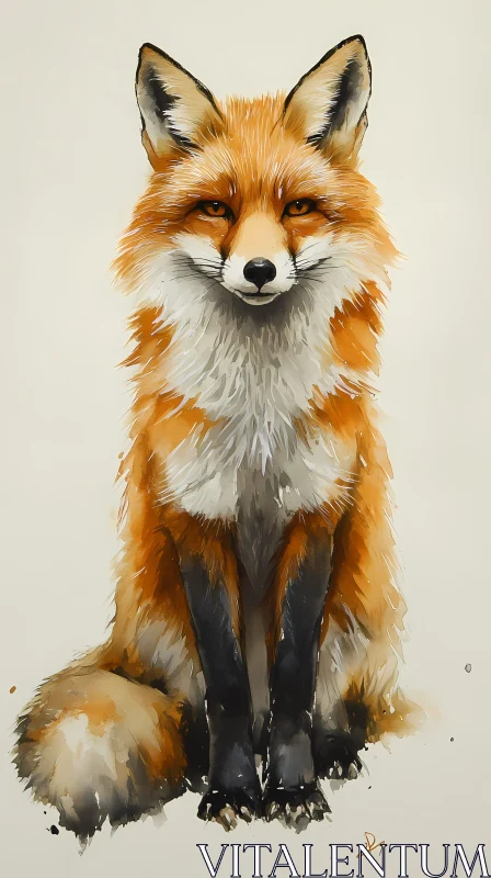 Beautiful Fox Art with Intricate Details AI Image