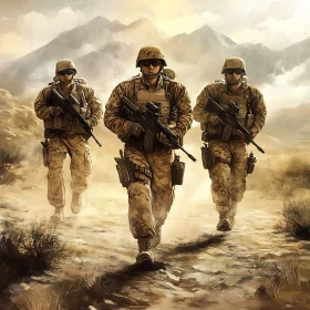 Military Patrol in Arid Lands