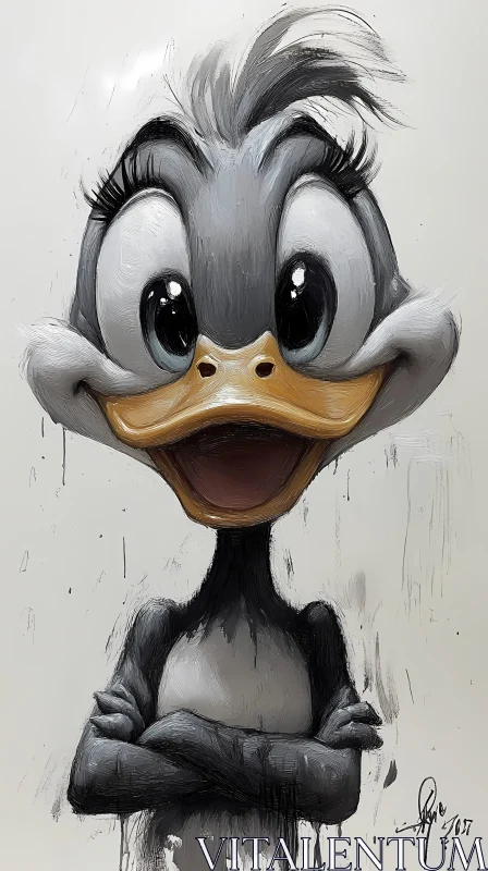 Playful Duck Artwork AI Image