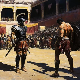 Ancient Gladiators Duel in the Arena