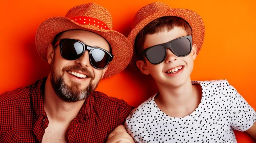 Cheerful Father Son Portrait