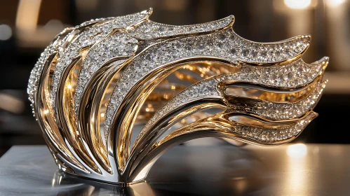 Luxurious Diamond-Encrusted Gold Bracelet