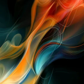 Fluid Curves and Colors in Abstract Digital Artwork