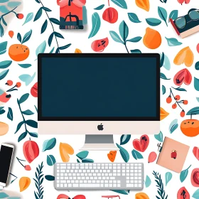 Abstract Floral Workspace Design