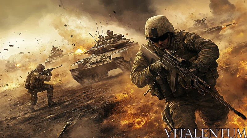 War Zone: Military Operation AI Image