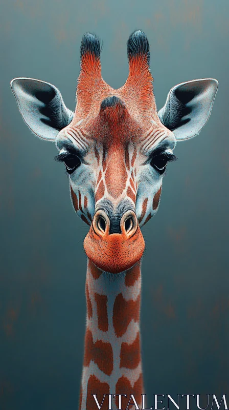 Giraffe Close-up Portrait AI Image