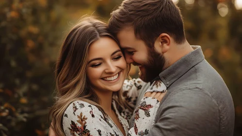 Affectionate Couple Smiling Portrait