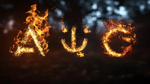 Burning Letters A, U, and G